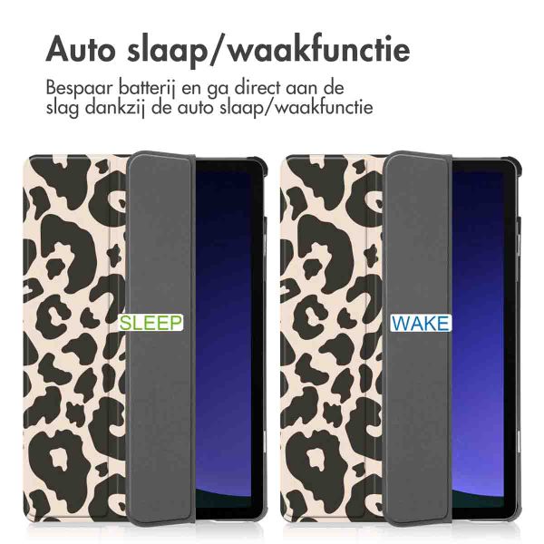 imoshion Design Trifold Bookcase Samsung Galaxy Tab S9 11.0 inch - Leopard