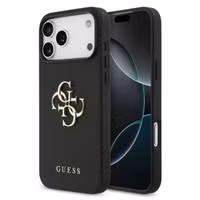 Guess Big 4G Logo Backcover Grained Apple iPhone 17 Pro - Zwart