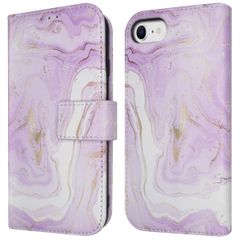 imoshion Design Bookcase Apple iPhone SE (2022 / 2020) / 8 / 7 / 6(s) - Purple Marble