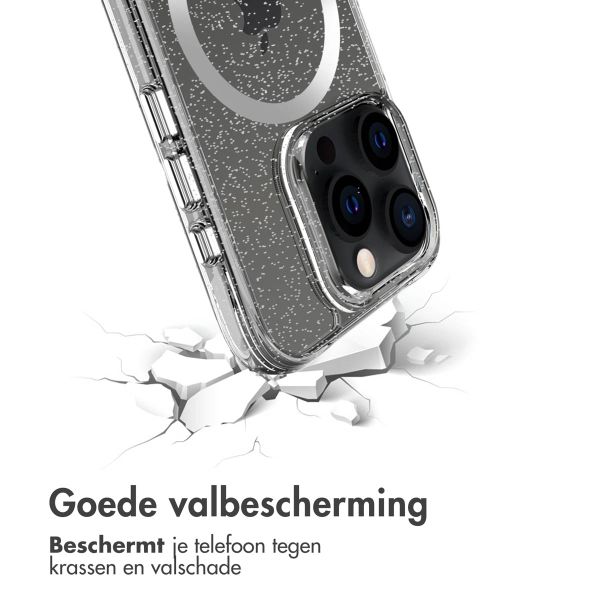imoshion Clear Glitter Backcover met MagSafe Apple iPhone 15 Pro - Zilver