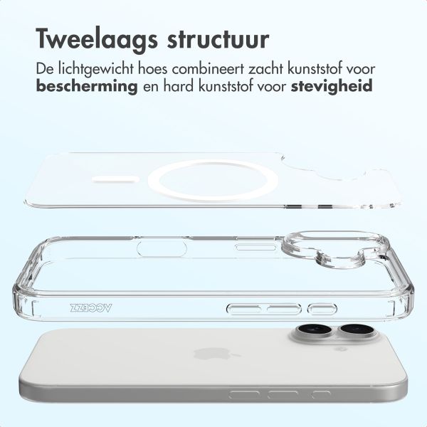 Accezz Xtreme Impact Backcover met MagSafe Apple iPhone 16 - Transparant