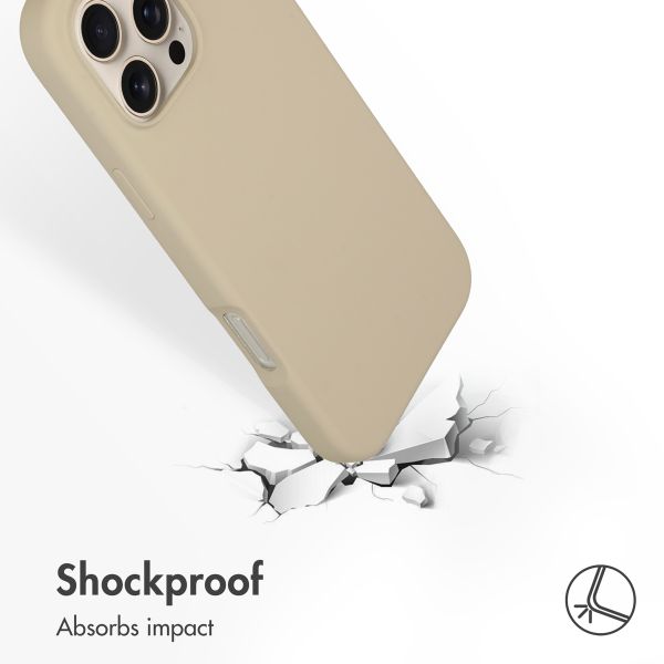 Accezz Liquid Silicone Back Cover with MagSafe Apple iPhone 16 Pro Max - Stone