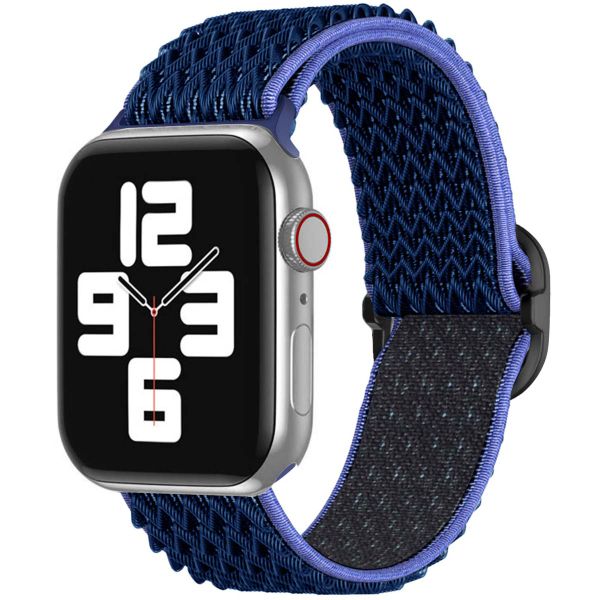 imoshion Elastisch nylonbandje Apple Watch Series 1 t/m 9 / SE (38/40/41 mm) | Series 10 / 11 (42 mm) - Donkerblauw