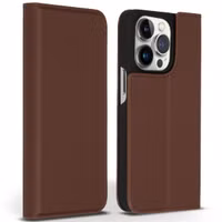 Accezz Premium Leather Slim Bookcase Apple iPhone 14 Pro - Bruin
