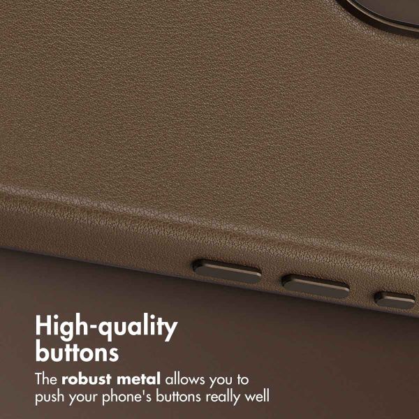 Accezz Leather Back Cover with MagSafe Apple iPhone 17 - Coffee Brown
