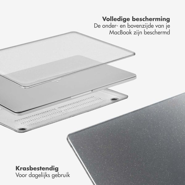 Selencia Glitter Cover voor de Apple MacBook Neo 13 inch (2026) A18 - Transparant