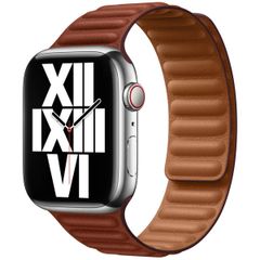 Apple Leather Link Apple Watch Series 1 t/m 11 / SE / Ultra (44/45/46/49 mm) - Maat M/L - Umber