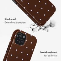 Selencia Vivid Back Cover Apple iPhone 15 - Happy Dots Chocolate