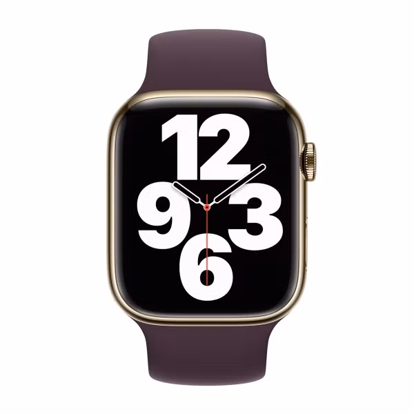 Apple Siliconen solobandje Apple Watch | 38/40/41/42 mm - Maat 4 - Dark Cherry
