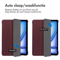 imoshion Trifold Bookcase Apple iPad Air 11 inch (2026) M4 / (2025) M3 / (2024) M2 / Air 5 (2022) / Air 4 (2020) - Bordeaux