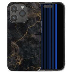 imoshion Design hoesje Apple iPhone 15 Pro - Black Marble Transparent