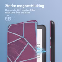 imoshion Design Slim Hard Case Bookcase Amazon Kindle (2024) / Amazon Kindle (2022) 11th gen - Bordeaux Graphic