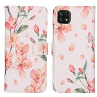 imoshion Design Softcase Bookcase Galaxy A22 (5G) - Blossom White