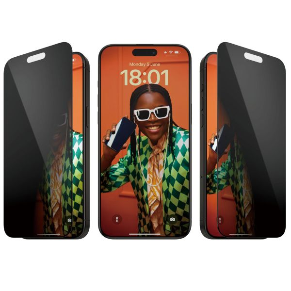 PanzerGlass Privacy Ultra-Wide Fit Anti-Bacterial Screenprotector incl. applicator Apple iPhone 15 Pro Max