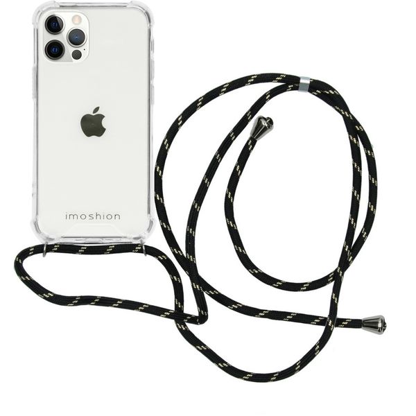 imoshion Backcover met koord Apple iPhone 12 (Pro) - Zwart & Goud