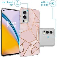 imoshion Design hoesje OnePlus Nord 2 - Grafisch Koper / Roze