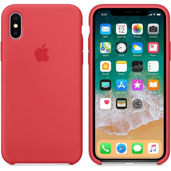 Apple Silicone Backcover Apple iPhone X - Red Raspberry