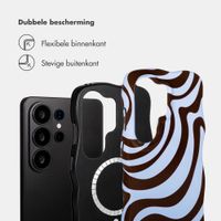 Selencia Vivid Wavy Backcover met MagSafe Samsung Galaxy S26 Ultra - Dream Swirl Chocolate