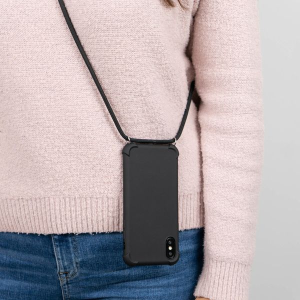 imoshion Color Backcover met koord iPhone 12 (Pro) - Zwart