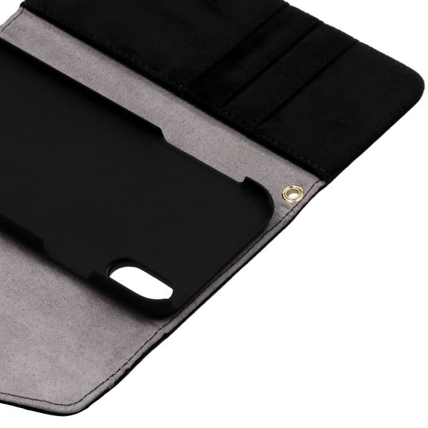 iDeal of Sweden Mayfair Clutch Velvet iPhone Xs / X - Zwart