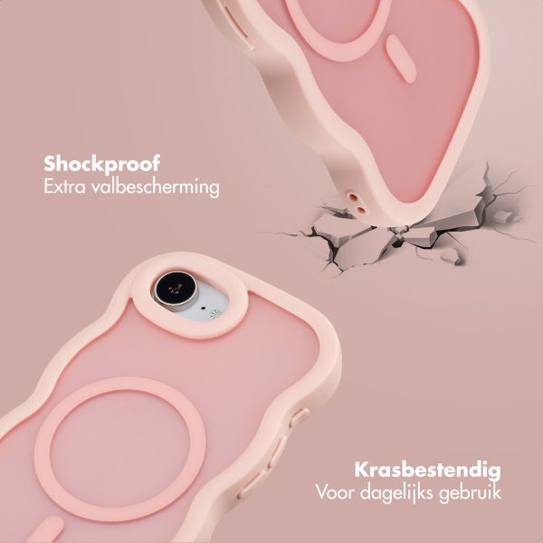 Selencia Wavy Backcover met MagSafe Apple iPhone 16e - Soft Pink