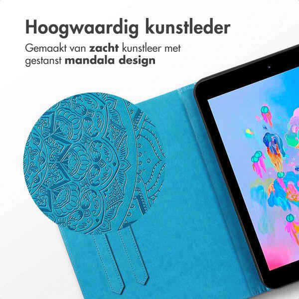 imoshion Mandala Bookcase Apple iPad 9 (2021) 10.2 inch / iPad 8 (2020) 10.2 inch / iPad 7 (2019) 10.2 inch - Turquoise