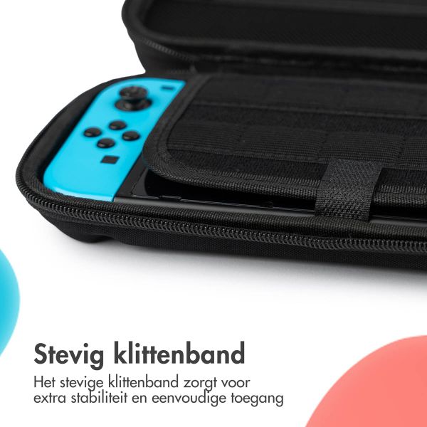 imoshion Nintendo Switch case met ritsvak - Hoes Nintendo Switch / Switch OLED met handvat - Zwart