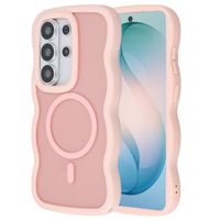Selencia Wavy Backcover met MagSafe Samsung Galaxy S26 Ultra - Soft Pink