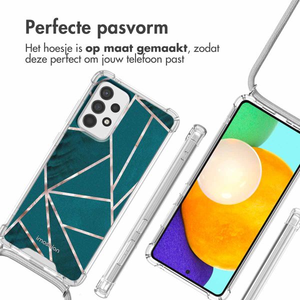 imoshion Design hoesje met koord Samsung Galaxy A52(s) (5G/4G) - Petrol Green Graphic