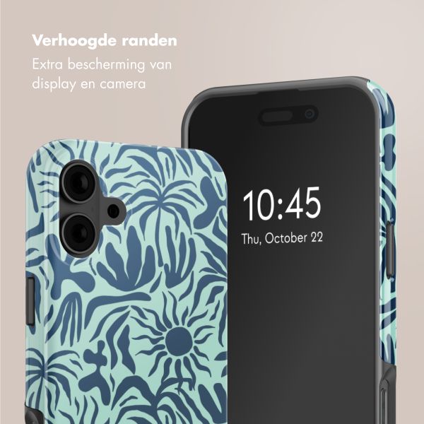Selencia Vivid Backcover met MagSafe Apple iPhone 16 - Tropical Vibes Light Blue