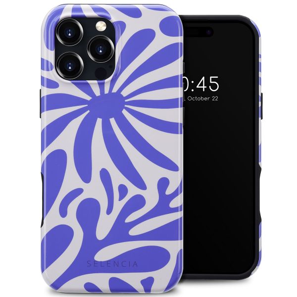 Selencia Vivid Tough Backcover met MagSafe iPhone 16 Pro Max - Modern Bloom Sapphire Blue