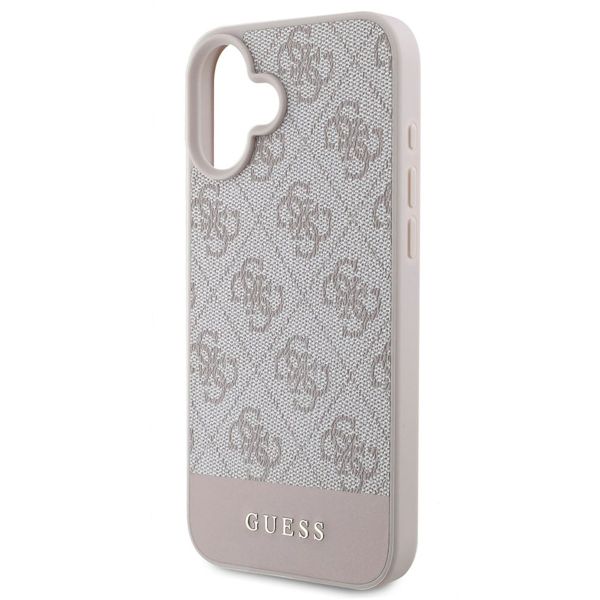 Guess Bottom Stripe 4G Backcover Apple iPhone 16 - Roze
