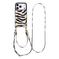 Selencia Nova Telefoonhoes met Koord en Pashouder Apple iPhone 17 Pro - Zazzy Zebra