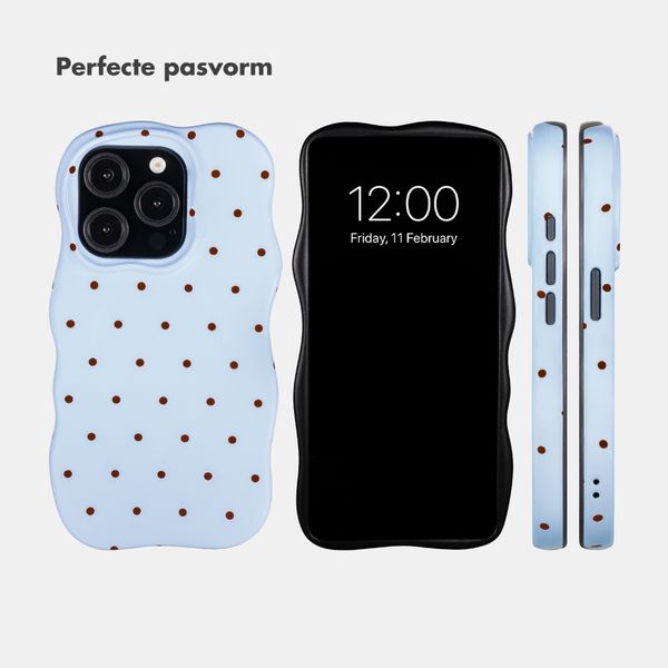 Selencia Vivid Wavy Backcover met MagSafe Apple iPhone 15 Pro - Happy Dots Digital Sky