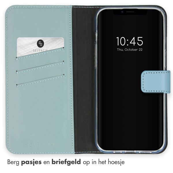 Selencia Echt Leren Bookcase Apple iPhone 15 - Air Blue