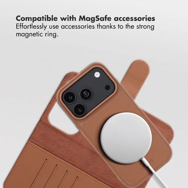 Accezz Edge detachable Bookcase with MagSafe Apple iPhone 18 Pro / 17 Pro - Brown