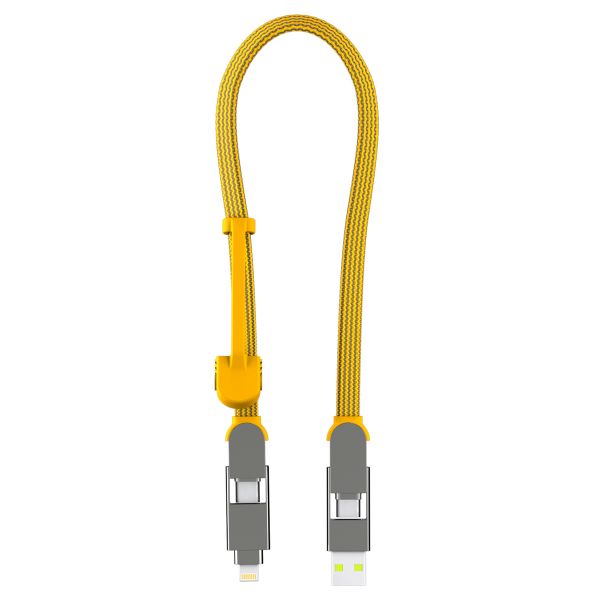 Rolling Square inCharge® XL 6-in-1 snellaadkabel - 30 cm - Yellow