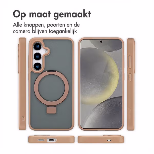 Accezz Ring Stand Backcover met MagSafe Samsung Galaxy S24 - Bruin