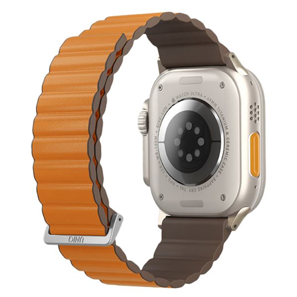 Uniq Revix Premium Edition dubbelzijdig bandje Apple Watch Series 1 t/m 11 / SE / Ultra (44/45/46/49 mm) - Saffron Orange / Khaki