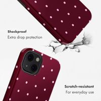 Selencia Vivid Back Cover Apple iPhone 13 - Happy Dots Burgundy