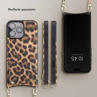 Selencia Nova Backcover met koord en pashouder iPhone 16 Pro Max - Leopard