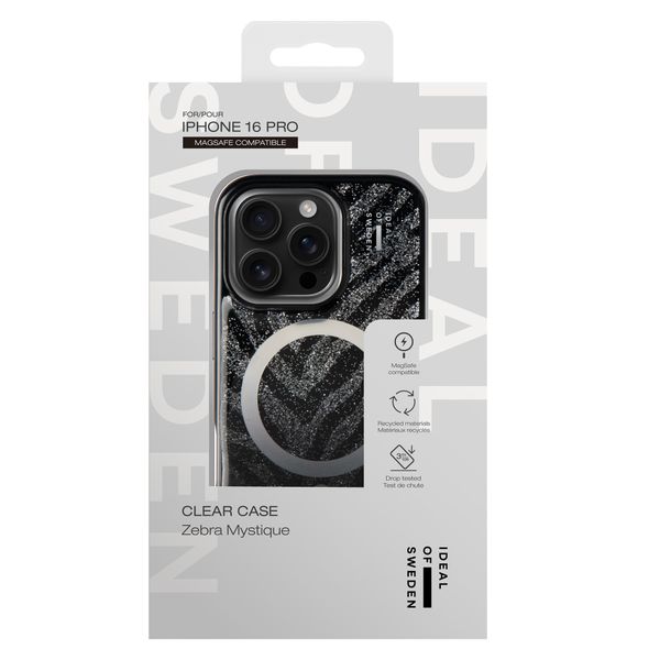iDeal of Sweden Clear Case Limited met MagSafe Apple iPhone 16 Pro - Zebra Mystique
