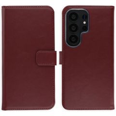 Selencia Genuine Leather Book Case Samsung Galaxy S26 Ultra - Burgundy
