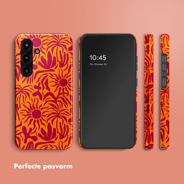 Selencia Vivid Tough Backcover Samsung Galaxy S25 - Tropical Vibes Apricot