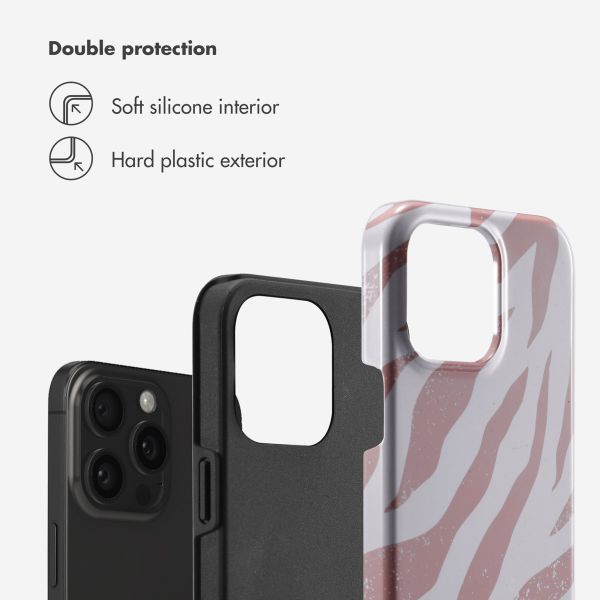 Selencia Vivid Back Cover Apple iPhone 15 Pro Max - Colourful Zebra Old Pink