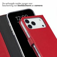 Selencia Echt Leren Bookcase Apple iPhone 18 Pro / 17 Pro - Rood