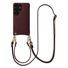 Selencia Nova Phone Case with Cord and Card Holder Samsung Galaxy S26 Ultra - Bold Burgundy