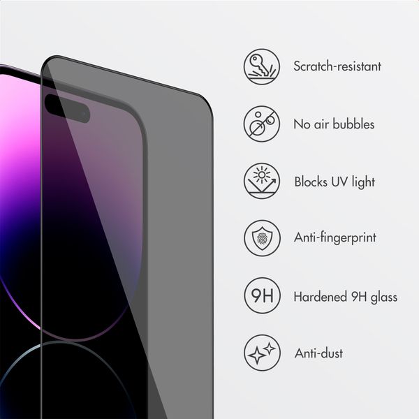 Accezz Privacy Tempered Glass Screen Protector + Applicator Apple iPhone 17e / 16e / 14 / 13 / 13 Pro