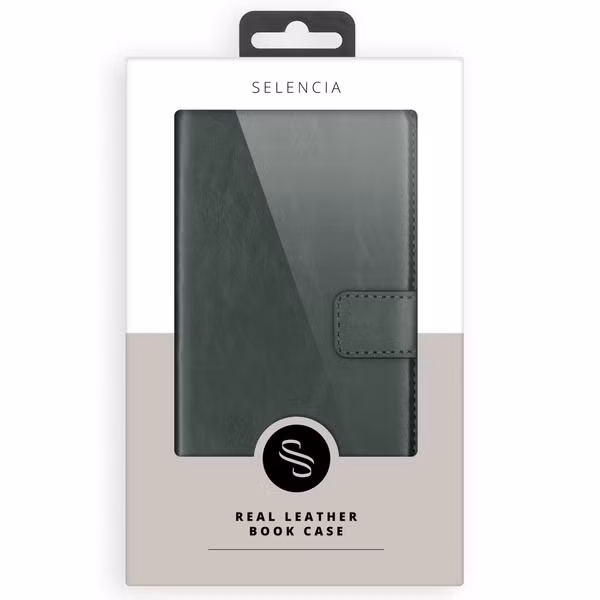 Selencia Echt Lederen Bookcase Apple iPhone SE (2022 / 2020) / 8 / 7 / 6(s) - Groen