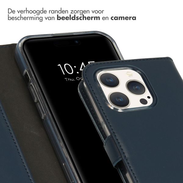 Selencia Echt Leren Bookcase Apple iPhone 15 Pro - Blauw